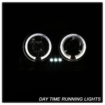 LED Halo Black Projector Headlights <br>05-08 Chrysler 300