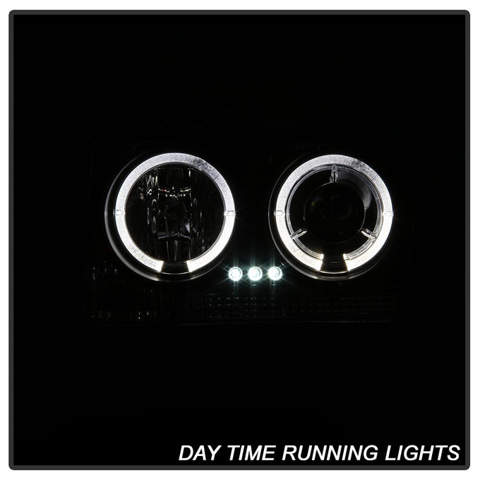 LED Halo Black Projector Headlights <br>05-08 Chrysler 300