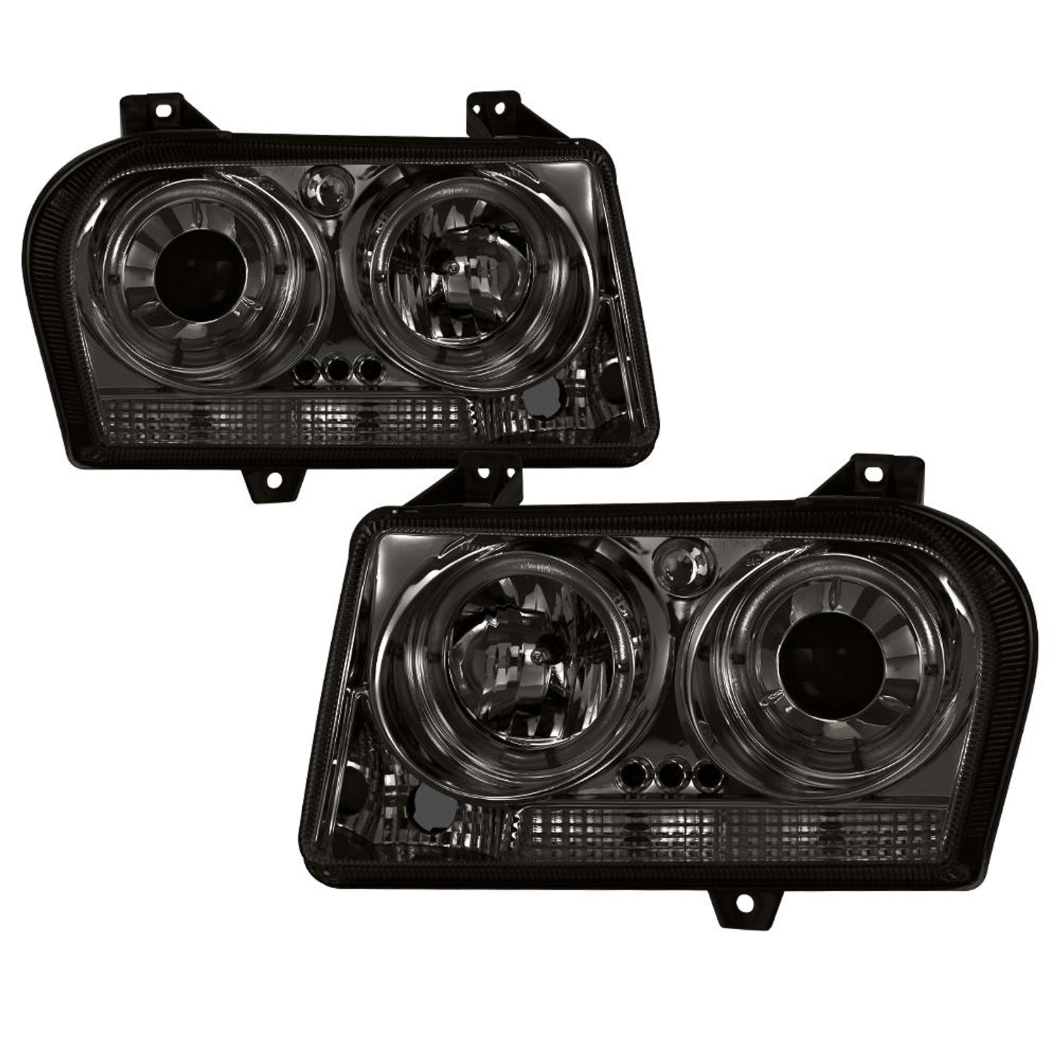 LED Halo Smoke Projector Headlights <br>05-08 Chrysler 300