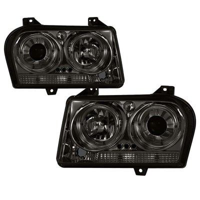 LED Halo Smoke Projector Headlights <br>05-08 Chrysler 300