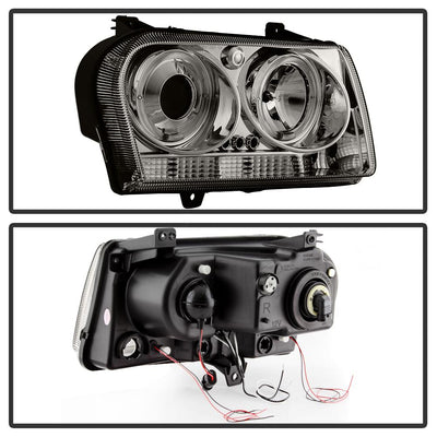 LED Halo Smoke Projector Headlights <br>05-08 Chrysler 300