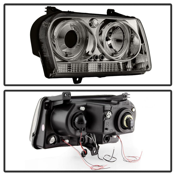 LED Halo Smoke Projector Headlights <br>05-08 Chrysler 300