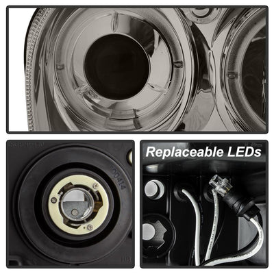 LED Halo Smoke Projector Headlights <br>05-08 Chrysler 300