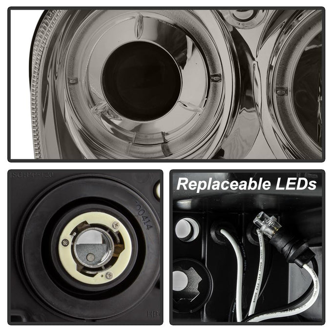 LED Halo Smoke Projector Headlights <br>05-08 Chrysler 300
