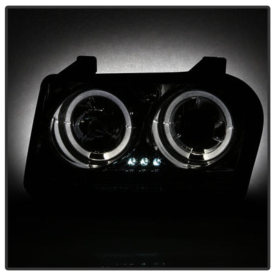 LED Halo Smoke Projector Headlights <br>05-08 Chrysler 300