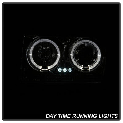 LED Halo Smoke Projector Headlights <br>05-08 Chrysler 300