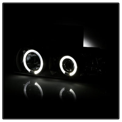 LED Halo Black Projector Headlights <br>95-05 Chevrolet Astro 95-05 GMC Safari