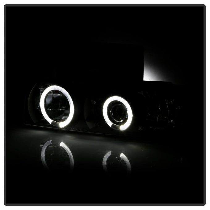 LED Halo Black Projector Headlights <br>95-05 Chevrolet Astro 95-05 GMC Safari