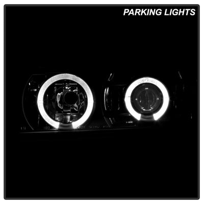 LED Halo Black Projector Headlights <br>95-05 Chevrolet Astro 95-05 GMC Safari