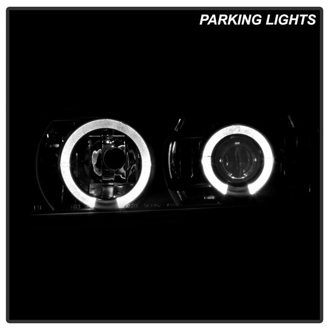 LED Halo Black Projector Headlights <br>95-05 Chevrolet Astro 95-05 GMC Safari