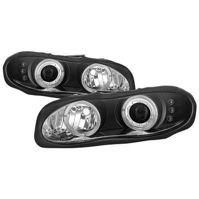 LED Halo Black Projector Headlights <br>98-02 Chevrolet Camaro