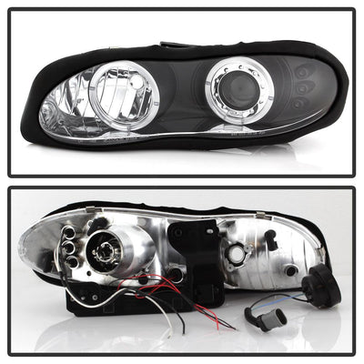 LED Halo Black Projector Headlights <br>98-02 Chevrolet Camaro