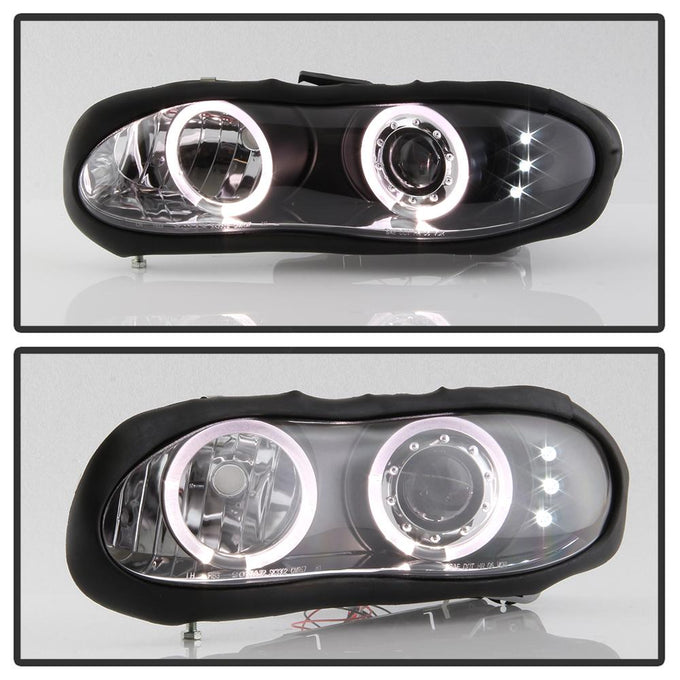 LED Halo Black Projector Headlights <br>98-02 Chevrolet Camaro