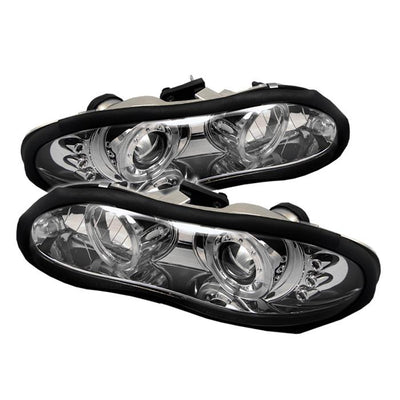 LED Halo Chrome Projector Headlights <br>98-02 Chevrolet Camaro