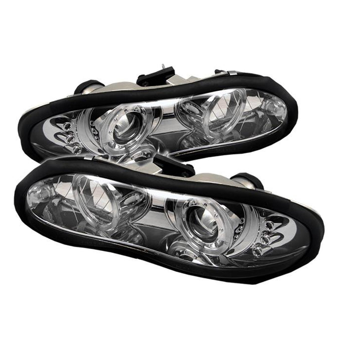LED Halo Chrome Projector Headlights <br>98-02 Chevrolet Camaro