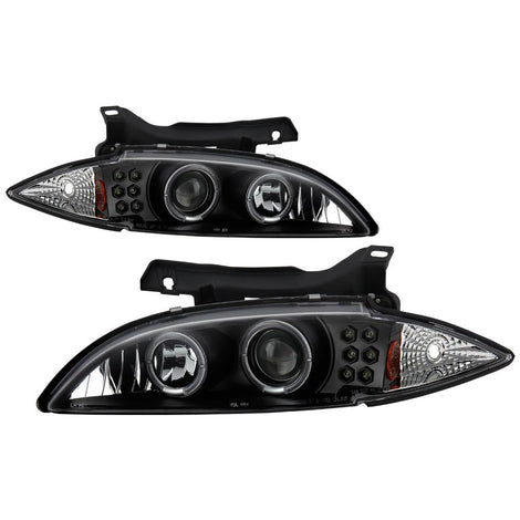 LED Halo Black Projector Headlights <br>95-99 Chevrolet Cavalier