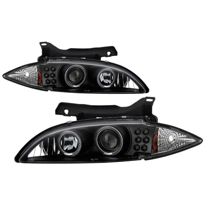 LED Halo Black Projector Headlights <br>95-99 Chevrolet Cavalier