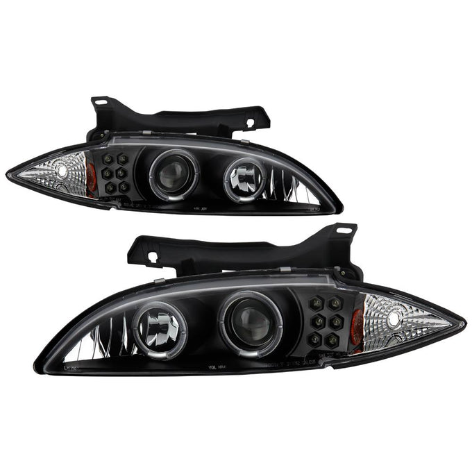 LED Halo Black Projector Headlights <br>95-99 Chevrolet Cavalier