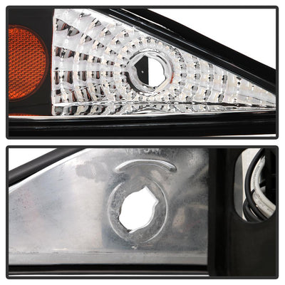 LED Halo Black Projector Headlights <br>95-99 Chevrolet Cavalier