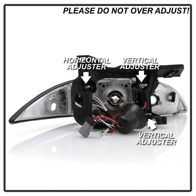 LED Halo Black Projector Headlights <br>95-99 Chevrolet Cavalier