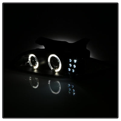 LED Halo Black Projector Headlights <br>95-99 Chevrolet Cavalier