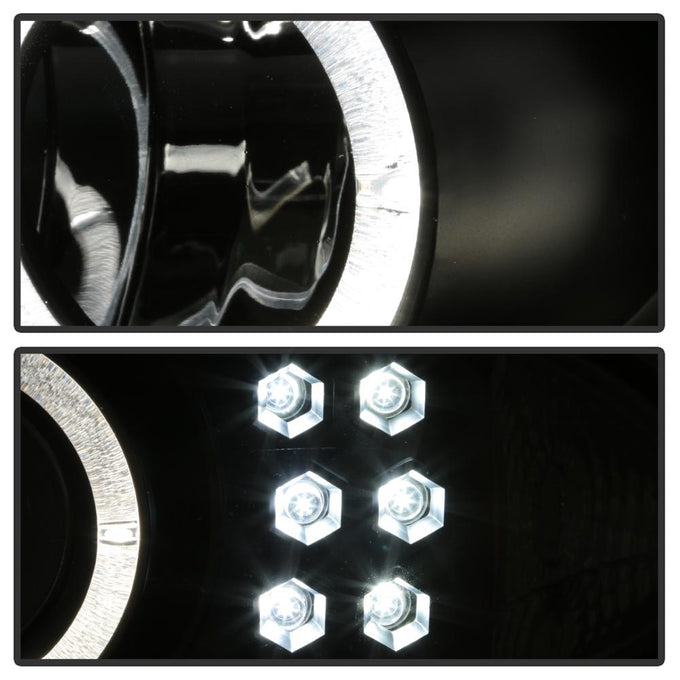 LED Halo Black Projector Headlights <br>95-99 Chevrolet Cavalier