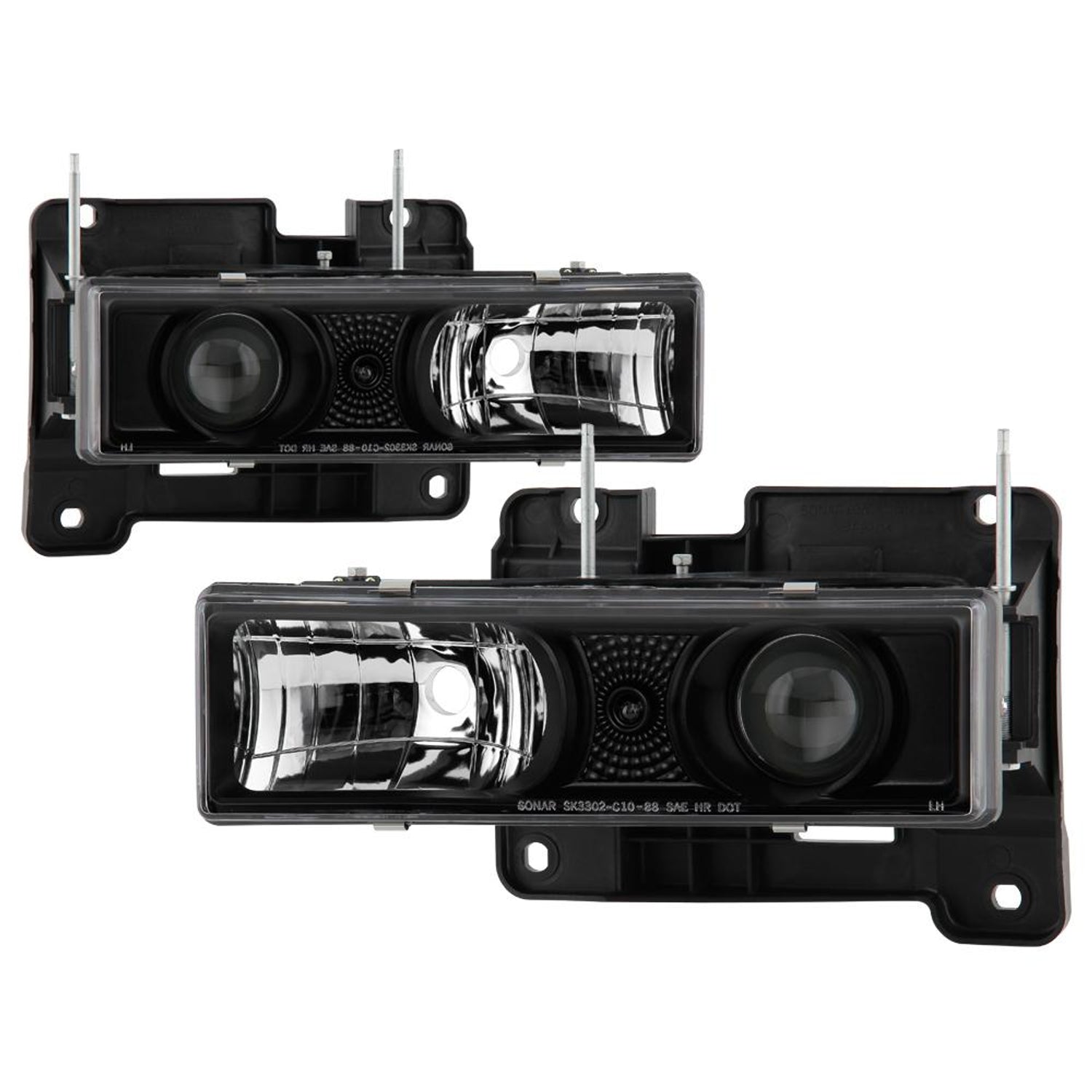 Black Projector Headlights <br>88-99 Chevy C/K-Series/ Suburban, Tahoe Yukon