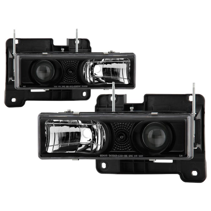 Black Projector Headlights <br>88-99 Chevy C/K-Series/ Suburban, Tahoe Yukon