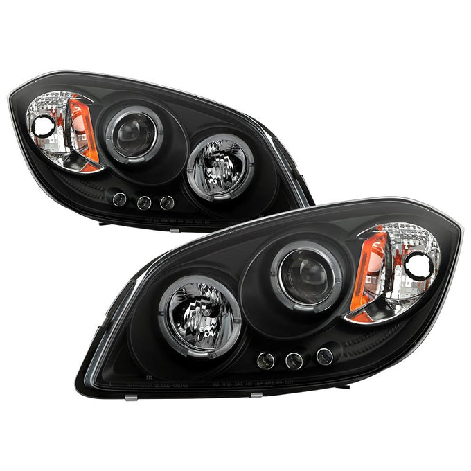 LED Halo Black Projector Headlights <br>99-06 GMC Sierra 1500-3500, Yukon