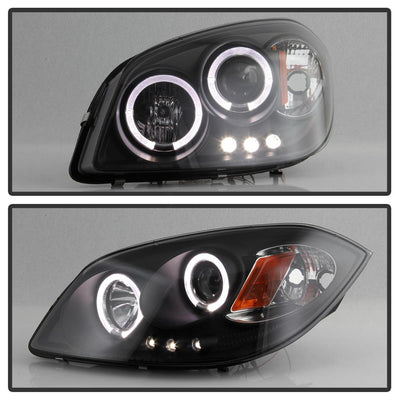 LED Halo Black Projector Headlights <br>99-06 GMC Sierra 1500-3500, Yukon