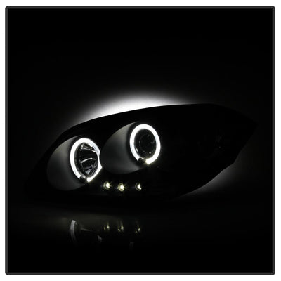 LED Halo Black Projector Headlights <br>99-06 GMC Sierra 1500-3500, Yukon