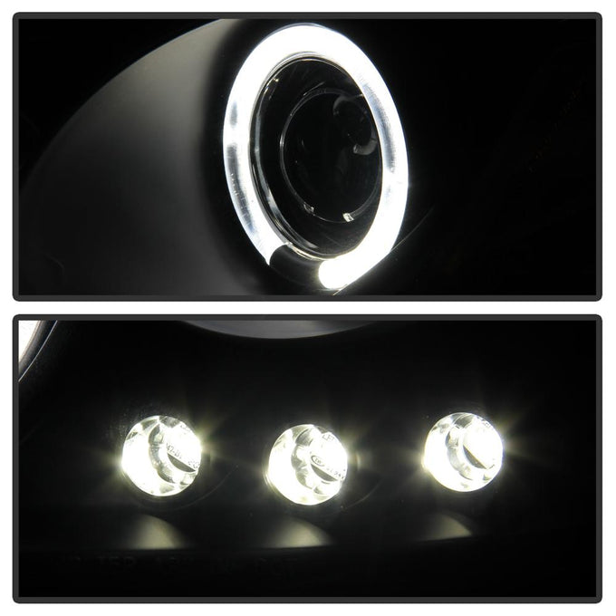 LED Halo Black Projector Headlights <br>99-06 GMC Sierra 1500-3500, Yukon
