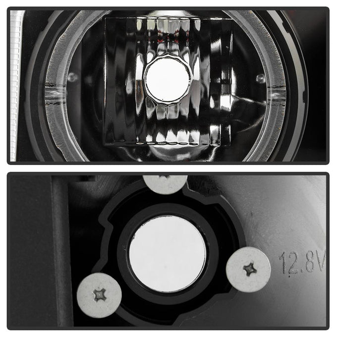 LED Halo Black Projector Headlights <br>99-06 GMC Sierra 1500-3500, Yukon, 2007 Classic
