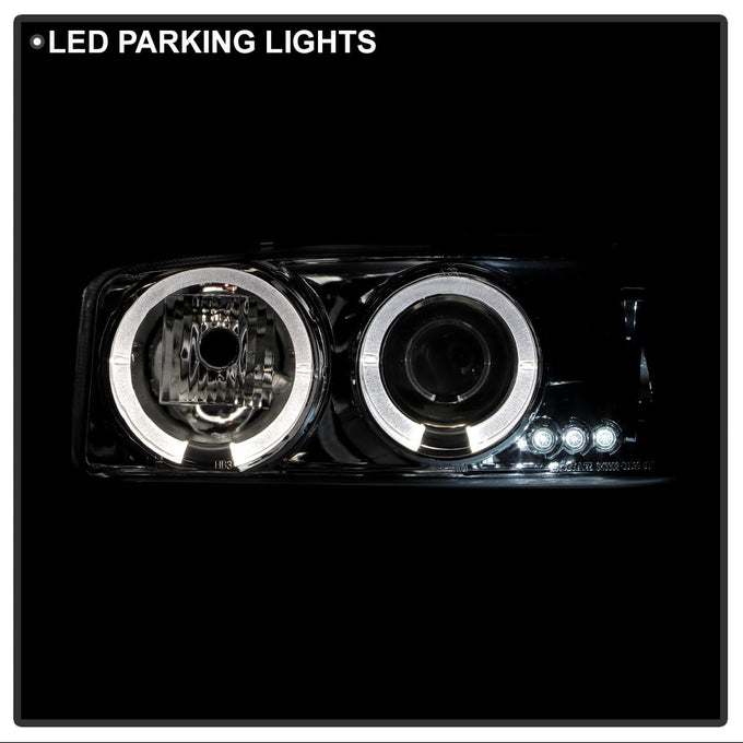 LED Halo Chrome Projector Headlights <br>99-06 GMC Sierra 1500-3500, Yukon, 2007 Classic