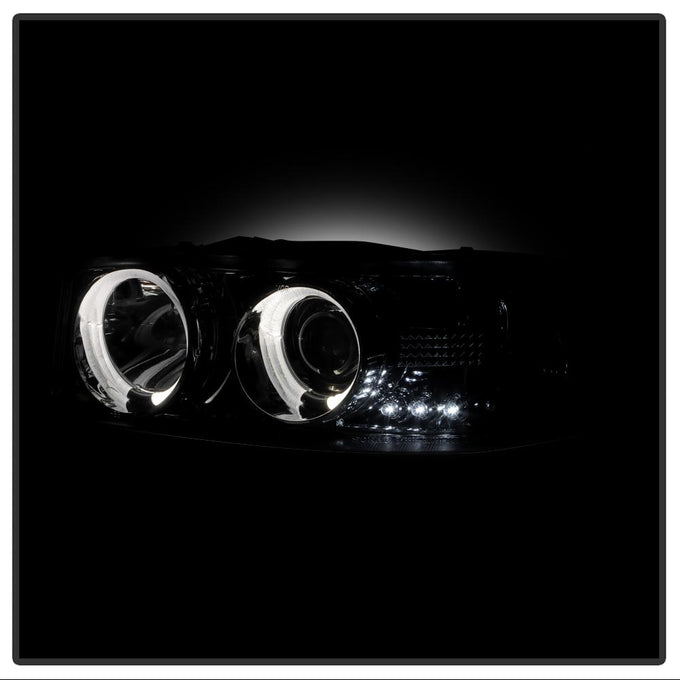 LED Halo Smoke Projector Headlights <br>99-06 GMC Sierra 1500-3500, Yukon, 2007 Classic