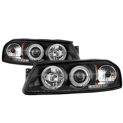 LED Halo Black Projector Headlights <br>00-05 Chevrolet Impala