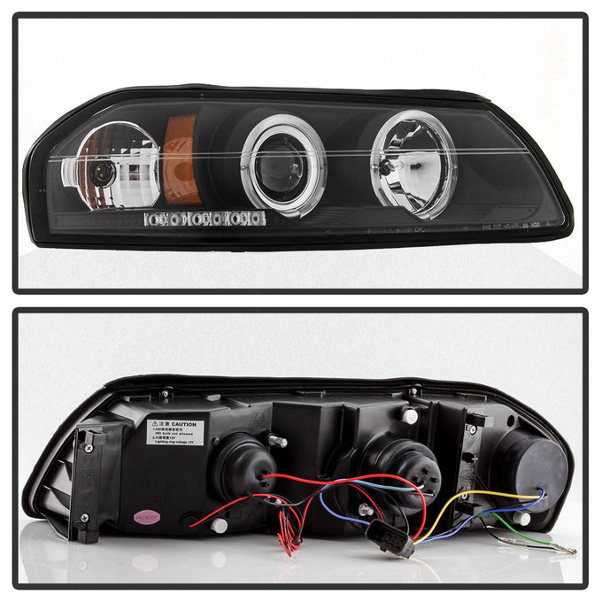 LED Halo Black Projector Headlights <br>00-05 Chevrolet Impala