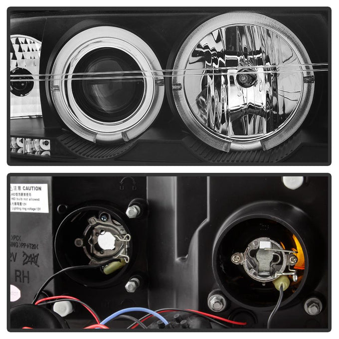 LED Halo Black Projector Headlights <br>00-05 Chevrolet Impala