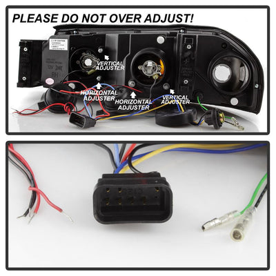 LED Halo Black Projector Headlights <br>00-05 Chevrolet Impala