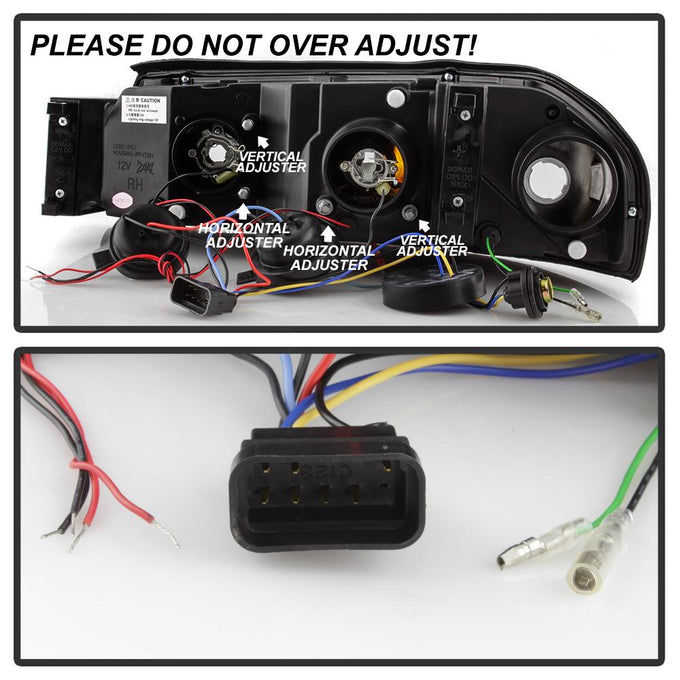 LED Halo Black Projector Headlights <br>00-05 Chevrolet Impala