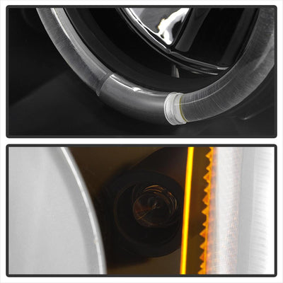 LED Halo Black Projector Headlights <br>02-06 Chevy Avalanche, Silverado 1500