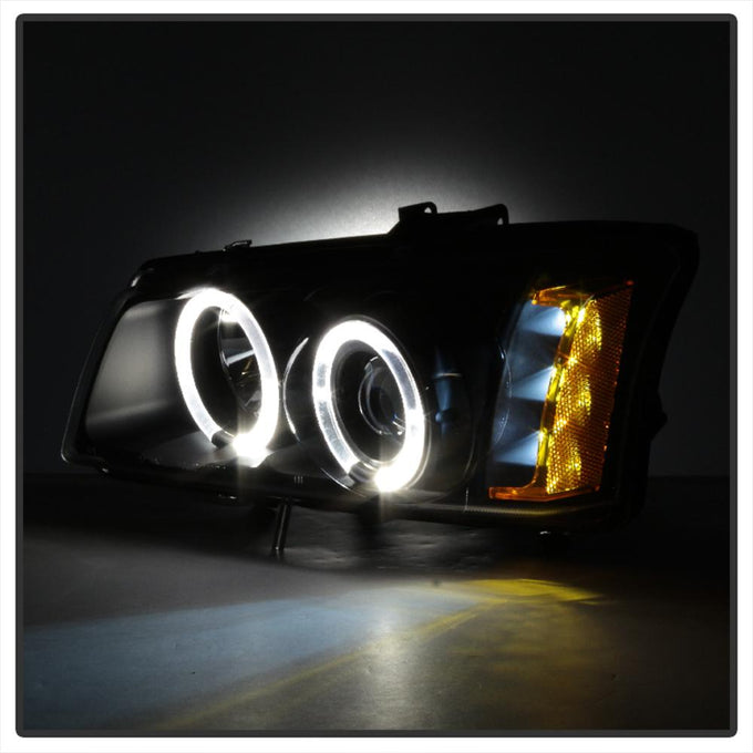 LED Halo Black Projector Headlights <br>02-06 Chevy Avalanche, Silverado 1500