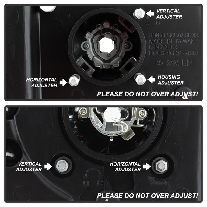 LED Halo Black Projector Headlights <br>02-06 Chevy Avalanche, Silverado 1500