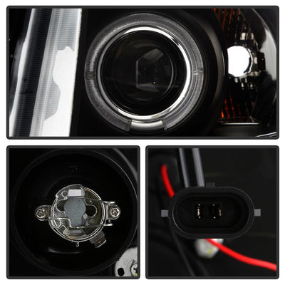 LED Halo Black Projector Headlights <br>07-13 Chevy Silverado 1500, 2500 HD, 3500 HD