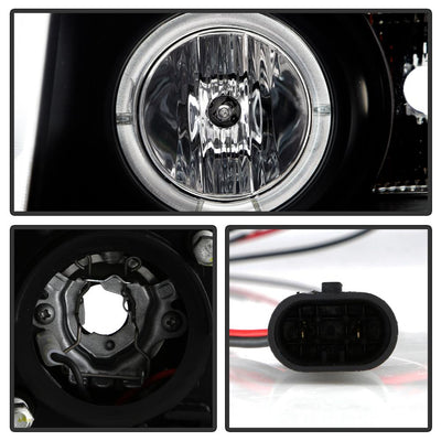 LED Halo Black Projector Headlights <br>07-13 Chevy Silverado 1500, 2500 HD, 3500 HD