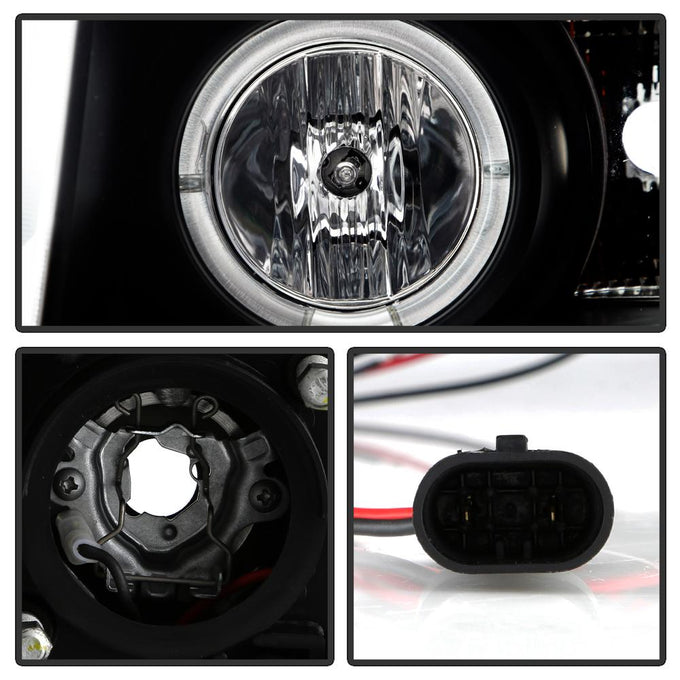 LED Halo Black Projector Headlights <br>07-13 Chevy Silverado 1500, 2500 HD, 3500 HD