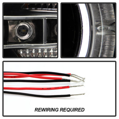 LED Halo Black Projector Headlights <br>07-13 Chevy Silverado 1500, 2500 HD, 3500 HD