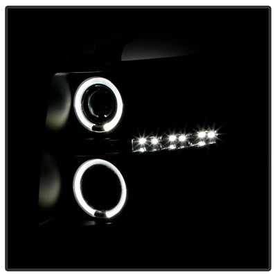 LED Halo Black Projector Headlights <br>07-13 Chevy Silverado 1500, 2500 HD, 3500 HD