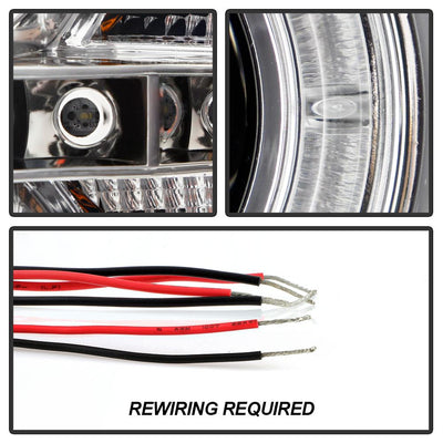LED Halo Chrome Projector Headlights <br>07-13 Chevy Silverado 1500, 2500 HD, 3500 HD