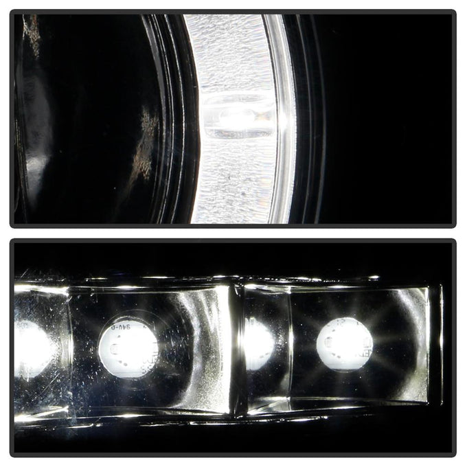 LED Halo Smoke Projector Headlights <br>07-13 Chevy Silverado 1500, 2500 HD, 3500 HD
